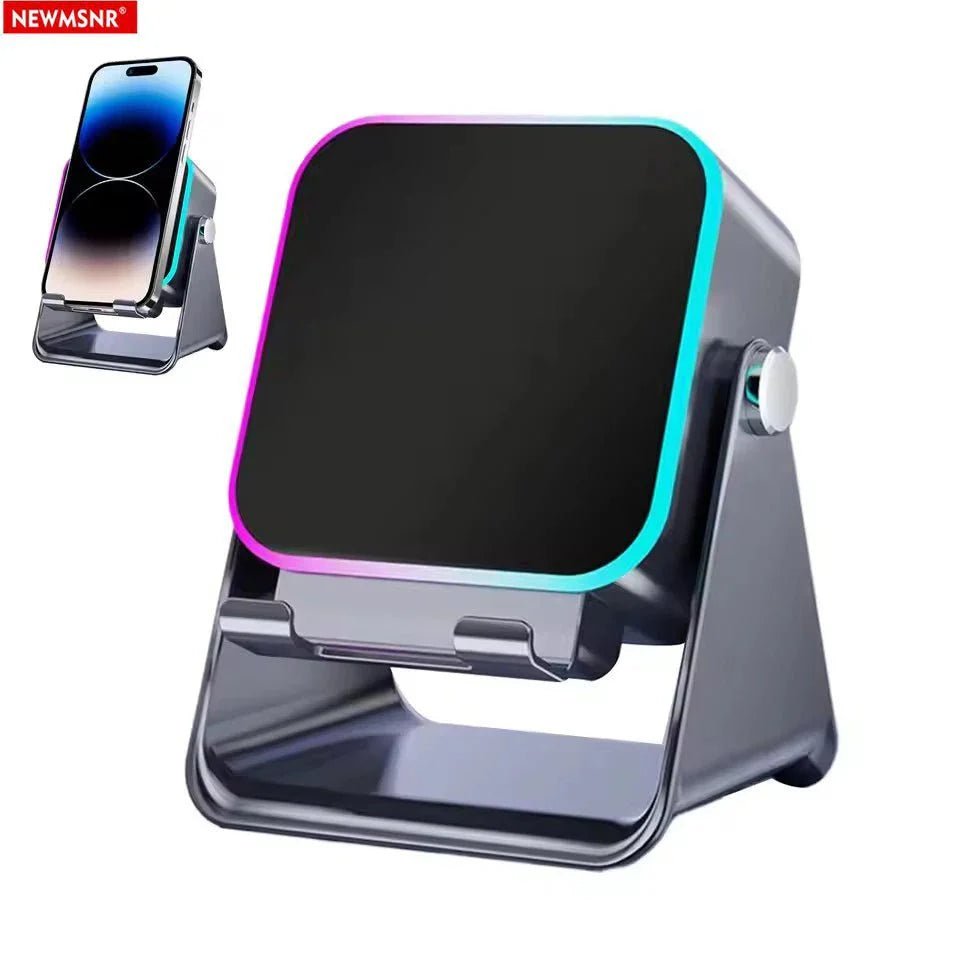 5 - in - 1 Wireless Bluetooth Speaker Phone Stand RGB Light Auto Induction Charger Portable Surround Sound - GiftMira