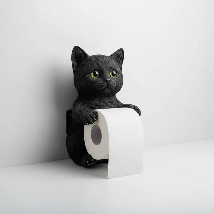 Cat Toilet Paper Holder: Cute Wall - Mounted Roll Rack for Dorm, Home & RV Restrooms - GiftMira