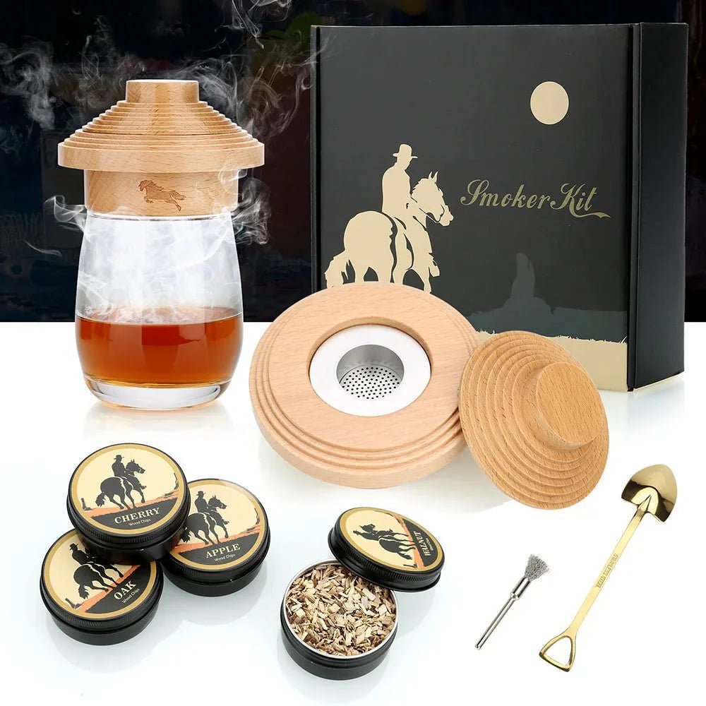 Cocktail Smoker Kit — Old Fashioned Whiskey Smoker Drinks Kit & Cocktail Accessories - GiftMira