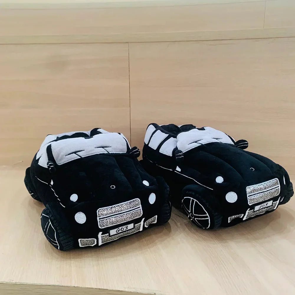 Fun & Fuzzy Car Shape Plush Slippers - GiftMira