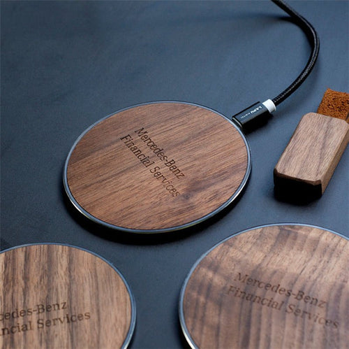 10W Fast Wireless Charger Bamboo Wood Charging Pad Wooden Qi Charging Stand for Smartphones - GiftMira
