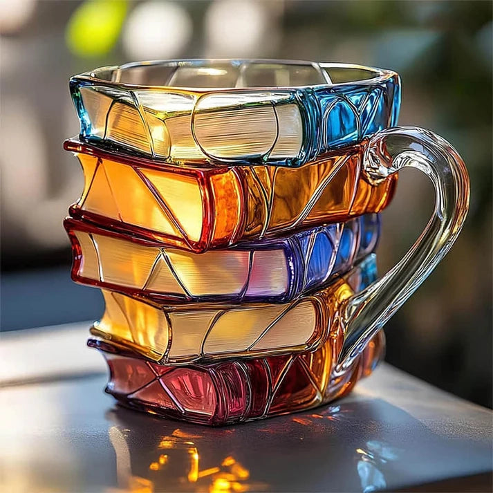 3D Glass Sculpted Novelty Mug – Hand-Painted Art Coffee & Tea Cup, 350ml