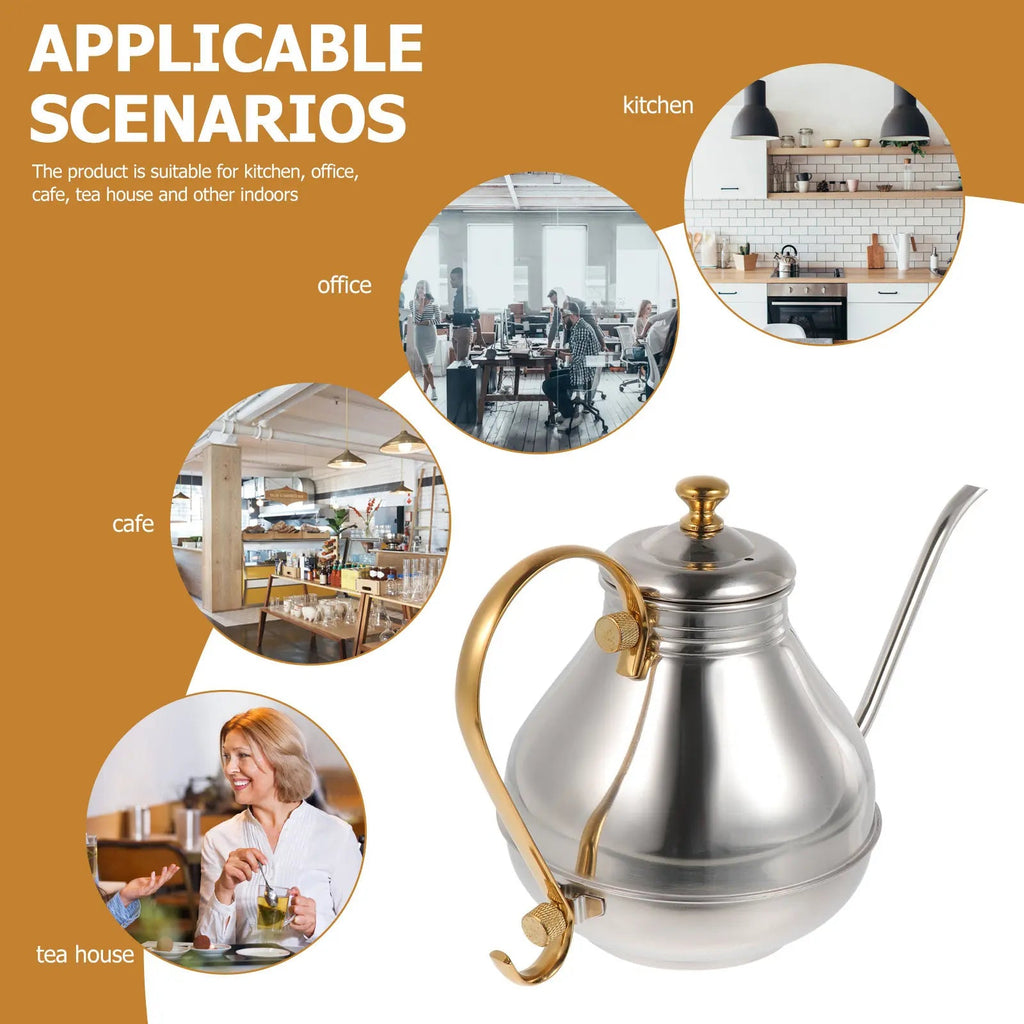 1.7L Professional Stainless Steel Office Kettle - 3000W Fast Boiling, 360° Swivel Base with Boil - Dry Protection & Limescale Filter - GiftMira