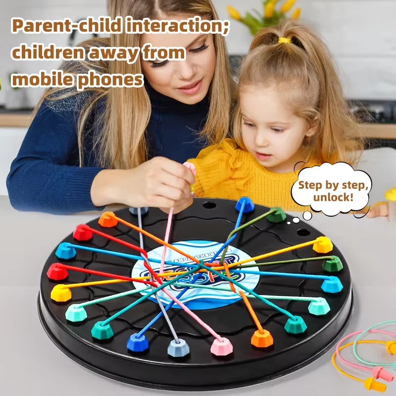 Rope Untangling Challenge Board Game - Two-Player Logic Puzzle for Kids