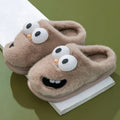 Big-Eye Grin Plush House Slippers - Cozy Non-Slip Winter Slides