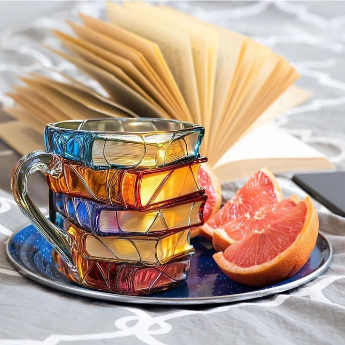 3D Glass Sculpted Novelty Mug – Hand-Painted Art Coffee & Tea Cup, 350ml