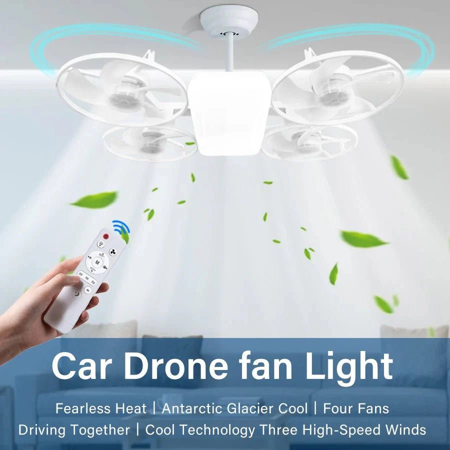 2 - in - 1 E27 Socket Ceiling Fan Light - 30W Dimmable LED with Remote - 3 Color Temp & 3 Speeds - Screw - in Portable Fan for Bedroom - GiftMira