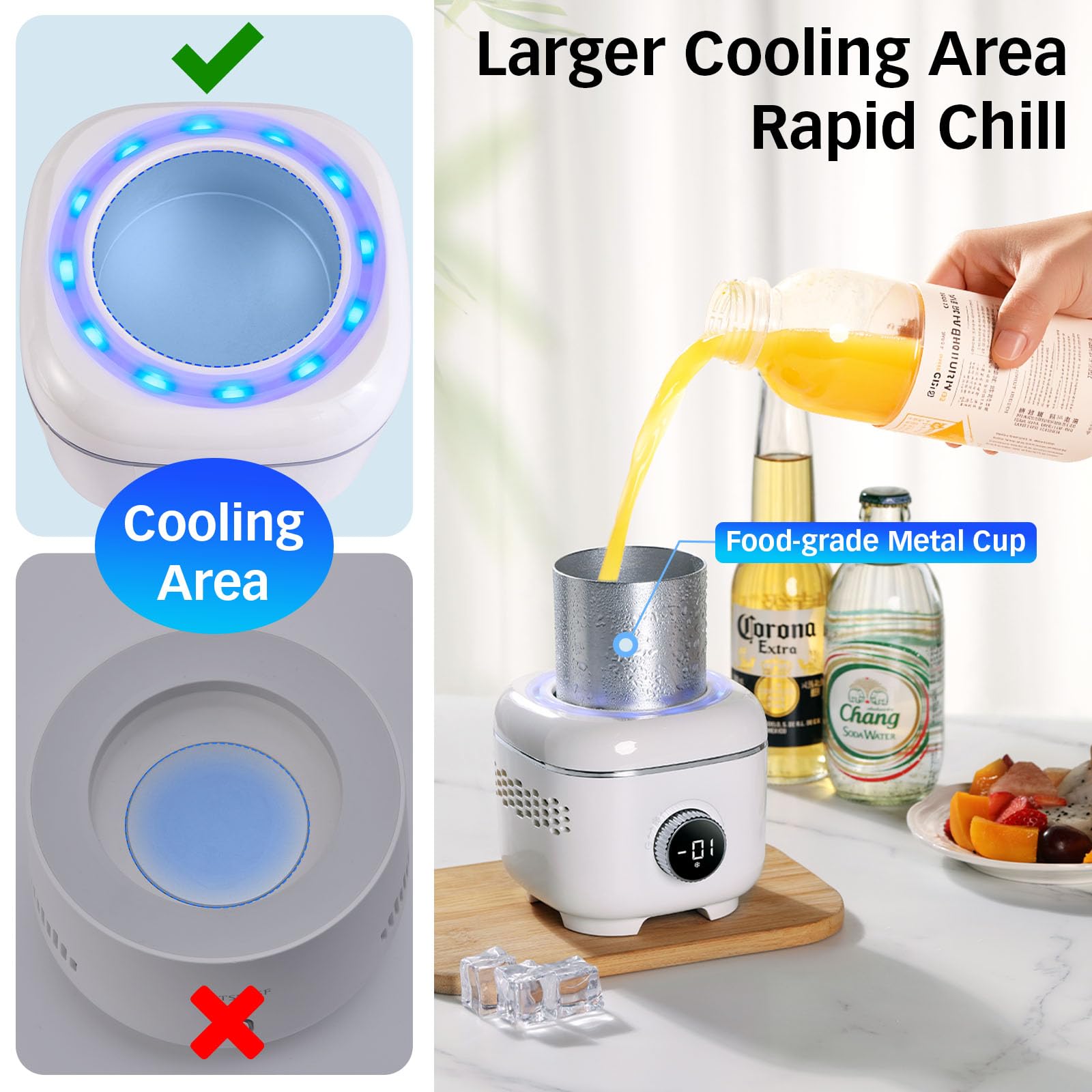 2-in-1 Electric Cooling Heating Beverage Cup with Mood Light - GiftMira