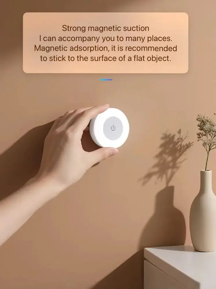 Rechargeable Touch Night Light Set of 3 - Magnetic Dimmable Puck Lamps