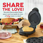 3 - in - 1 Mini Treat Maker System Donuts Cupcakes Heart Waffles Interchangeable Nonstick Plates 800W Compact - GiftMira