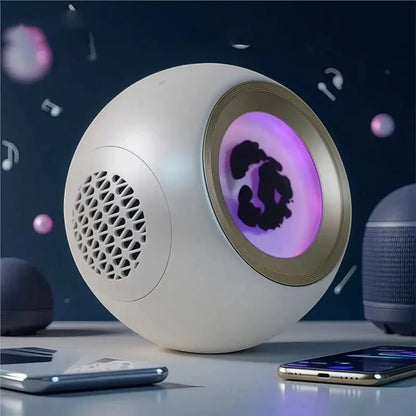 30W Bluetooth Speaker with Ferrofluid Music Rhythm Light, Magnetic Fluid Visual Display Lamp, Wireless Bass Speaker for Home & Desk Decor Gift - GiftMira