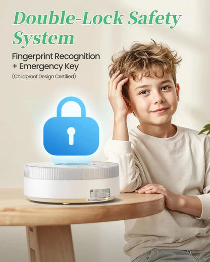 31 - Day Automatic Smart Pill Organizer – Fingerprint Lock, Bluetooth App & USB - C Rechargeable - GiftMira