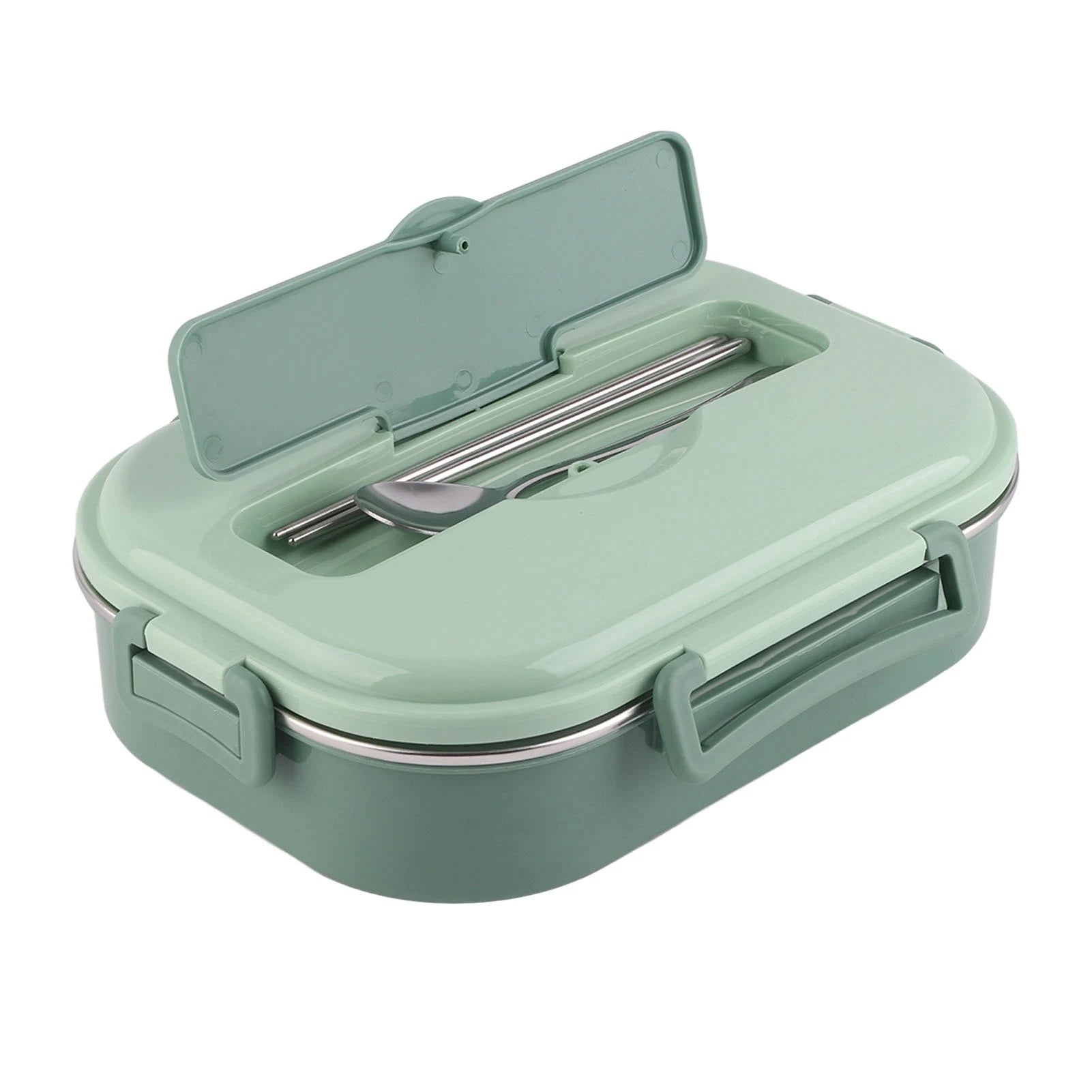 InsulaSteel Thermal Stainless Steel 4-Compartment Bento Lunch Box - Portable Food Storage Container for School, Work & Travel