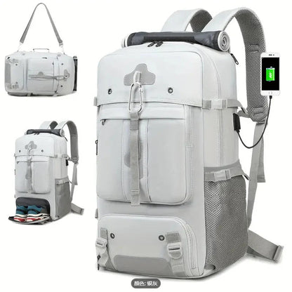 35L Convertible Travel Backpack Duffel – USB Port, Shoe Compartment, 15.6" Laptop Sleeve, Waterproof Carry - On - GiftMira