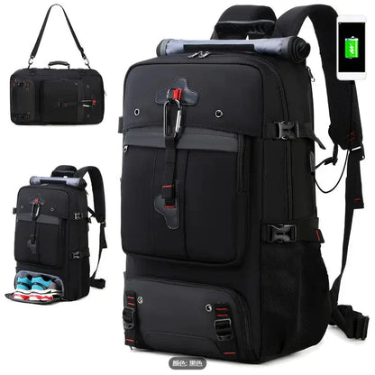 35L Convertible Travel Backpack Duffel – USB Port, Shoe Compartment, 15.6" Laptop Sleeve, Waterproof Carry - On - GiftMira