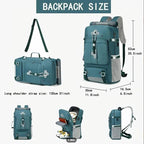 35L Convertible Travel Backpack Duffel – USB Port, Shoe Compartment, 15.6" Laptop Sleeve, Waterproof Carry - On - GiftMira