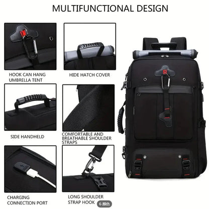 35L Convertible Travel Backpack Duffel – USB Port, Shoe Compartment, 15.6" Laptop Sleeve, Waterproof Carry - On - GiftMira