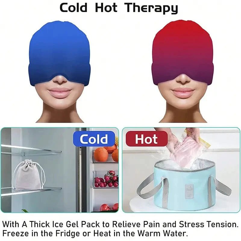 360° Cooling Gel Head Cap – Full Coverage Cold Compress Therapy Hat - GiftMira