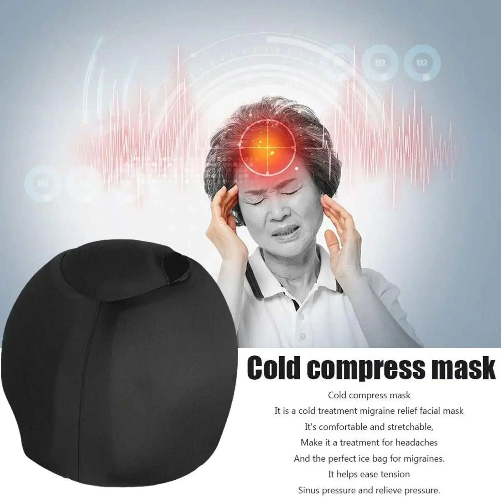 360° Cooling Gel Ice Cap – Full Head Cold Compress Hat with Elastic Top Coverage - GiftMira