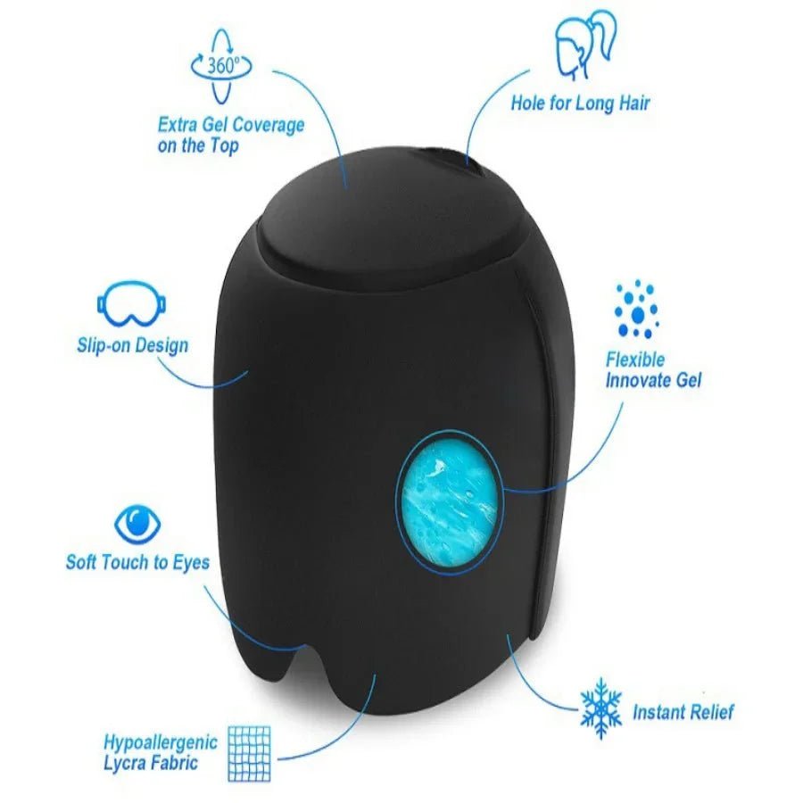 360° Cooling Gel Ice Cap – Full Head Cold Compress Hat with Elastic Top Coverage - GiftMira