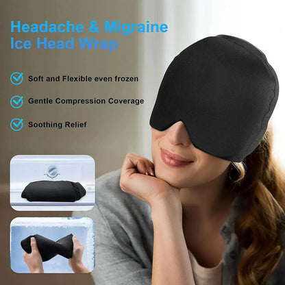 360° Cooling Gel Ice Cap – Full Head Cold Compress Hat with Elastic Top Coverage - GiftMira