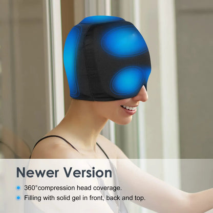 360° Cooling Gel Ice Cap – Full Head Cold Compress Hat with Elastic Top Coverage - GiftMira