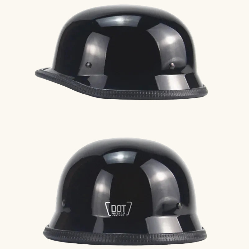 German-Style Open-Face Motorcycle Half Helmet - Retro Cruiser Shell
