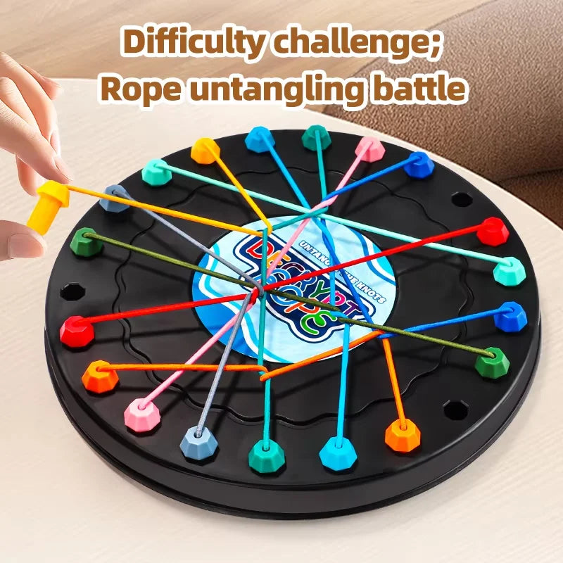 Rope Untangling Challenge Board Game - Two-Player Logic Puzzle for Kids