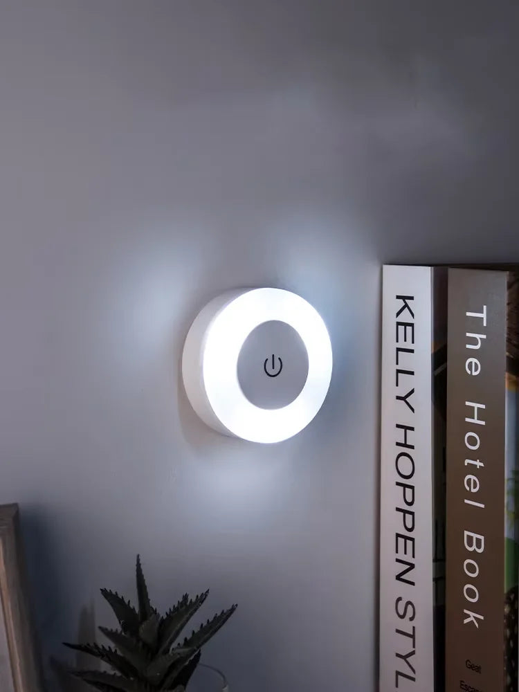 Rechargeable Touch Night Light Set of 3 - Magnetic Dimmable Puck Lamps