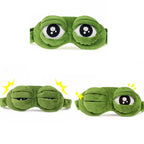 Plush Frog Sleep Mask 3-Pack - Soft 3D Eye Cover for Travel and Naps