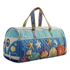 3D Frog Pattern Quilted Duffle Bag – Boho Weekender Travel Bag, Yoga Mat Carrier, Retro Mushroom Print Cotton - GiftMira