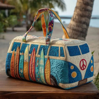 3D Frog Pattern Quilted Duffle Bag – Boho Weekender Travel Bag, Yoga Mat Carrier, Retro Mushroom Print Cotton - GiftMira