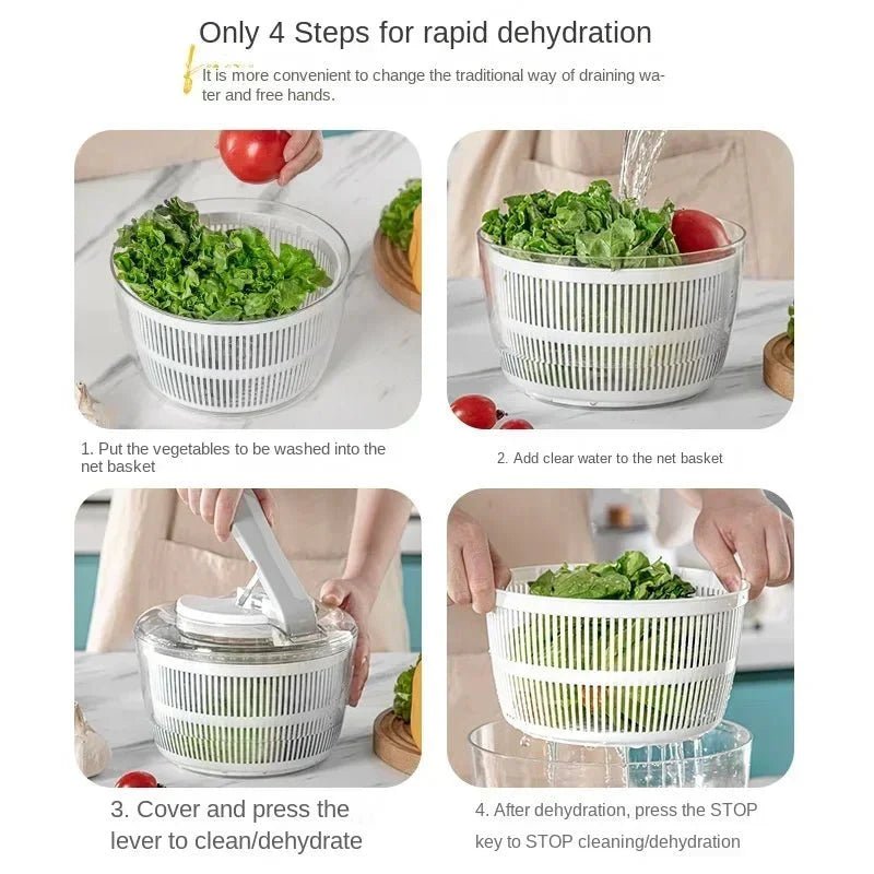 3L Multifunctional Salad Spinner – The All - in - One Freshness Station - GiftMira