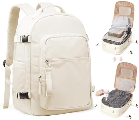 Vacuum Compression Travel Backpack with Built-in Pump — Expandable Water-Resistant Carry-On