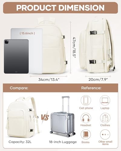 Vacuum Compression Travel Backpack with Built-in Pump — Expandable Water-Resistant Carry-On