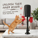 Cat Boxing Toy - Suction Cup Punching Bag with Soft Gloves for Indoor Cats