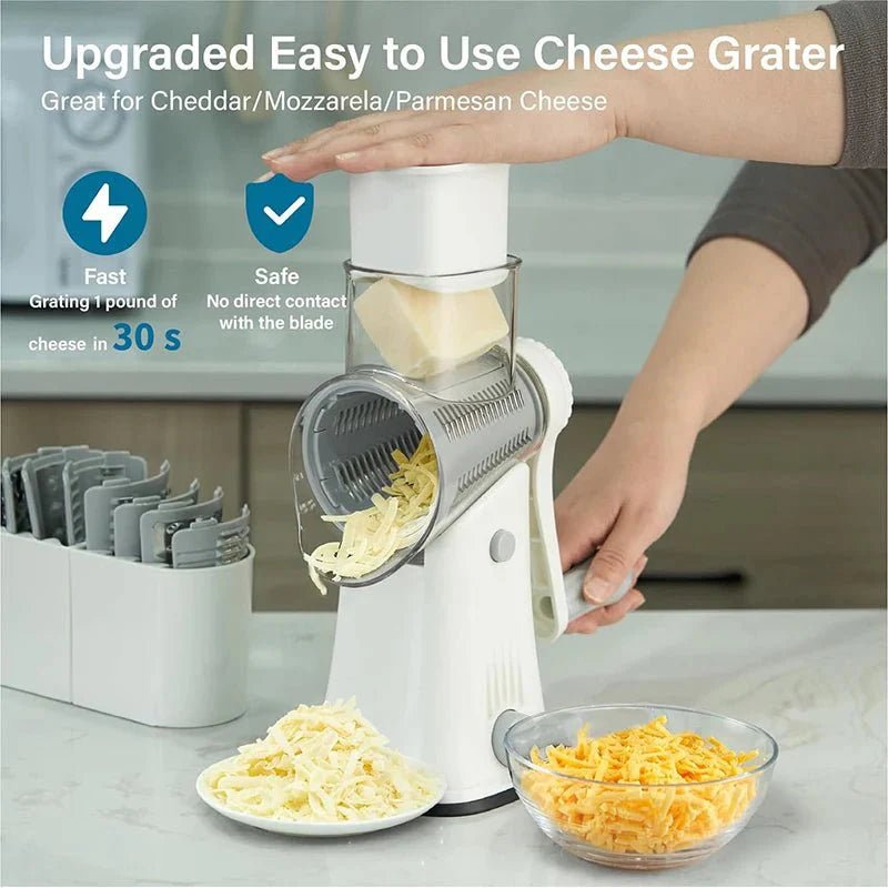 5 - in - 1 Professional Rotary Grater | Multi - Functional Kitchen Mandoline & Chopper (JT247) - GiftMira
