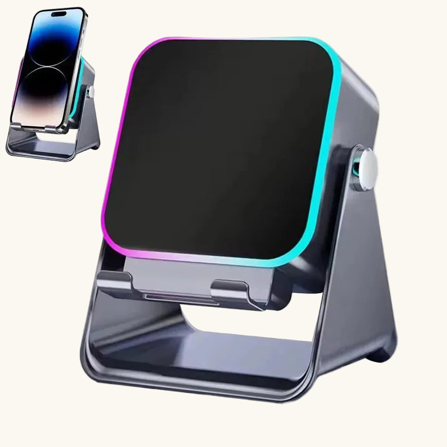 5 - in - 1 Wireless Bluetooth Speaker Phone Stand RGB Light Auto Induction Charger Portable Surround Sound - GiftMira