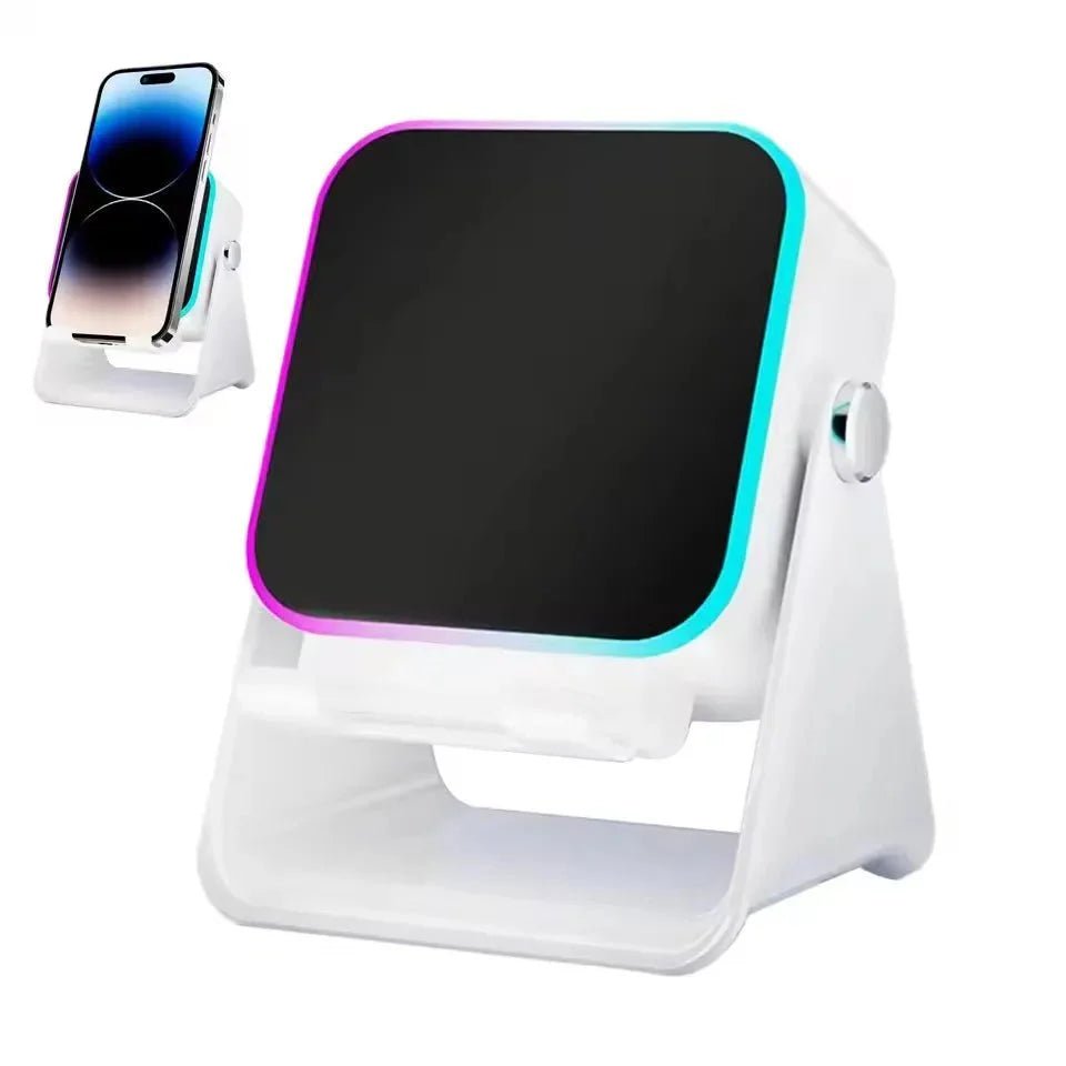 5 - in - 1 Wireless Bluetooth Speaker Phone Stand RGB Light Auto Induction Charger Portable Surround Sound - GiftMira