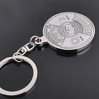 50 Years Perpetual Calendar Silver Alloy Keyring Keychain Key - fob Decoration - GiftMira