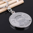 50 Years Perpetual Calendar Silver Alloy Keyring Keychain Key - fob Decoration - GiftMira