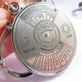50 Years Perpetual Calendar Silver Alloy Keyring Keychain Key - fob Decoration - GiftMira