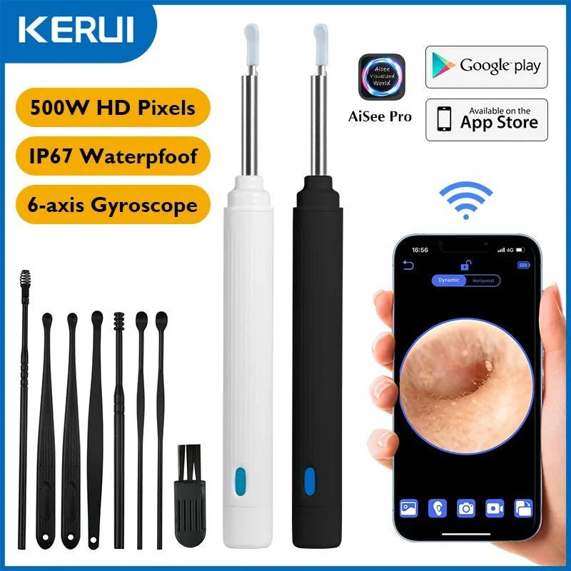 5MP HD Visual Ear Scope with LED Light | Smart Wireless Inspection Camera - GiftMira