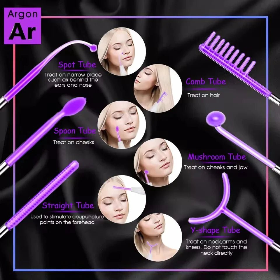 6 - in - 1 Facial Glow Wand – Touch Panel Argon & Neon Fusion Beauty Device - GiftMira