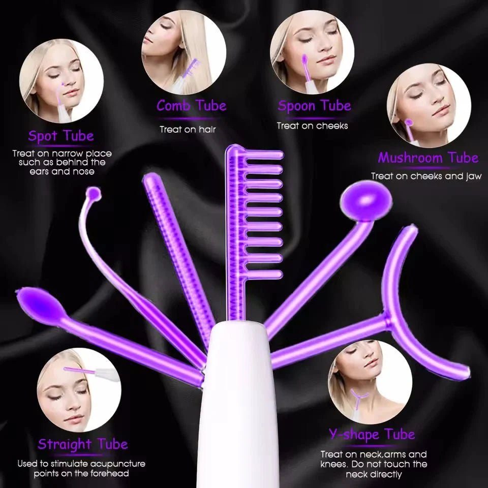 6 - in - 1 Facial Glow Wand – Touch Panel Argon & Neon Fusion Beauty Device - GiftMira