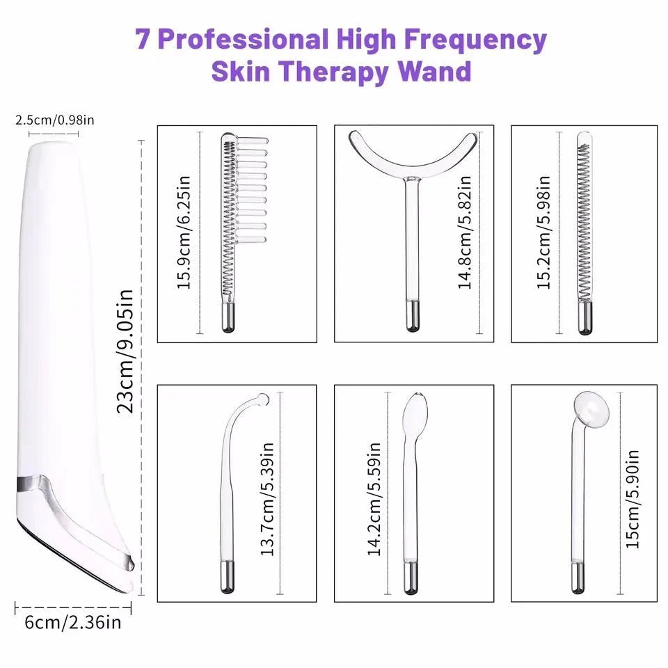 6 - in - 1 Facial Glow Wand – Touch Panel Argon & Neon Fusion Beauty Device - GiftMira