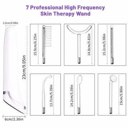 6 - in - 1 Facial Glow Wand – Touch Panel Argon & Neon Fusion Beauty Device - GiftMira