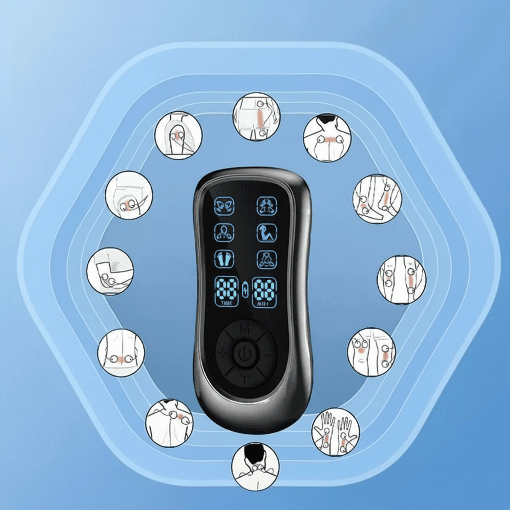 6 - Mode Rechargeable Electric Pulse Massager – Compact Portable Device - GiftMira