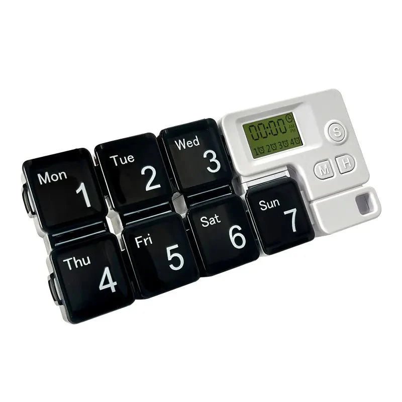 7 - Day Smart Pill Box – Bluetooth Medication Organizer, LED Reminder Alarms, App - Synced, Travel & Home Dispenser - GiftMira