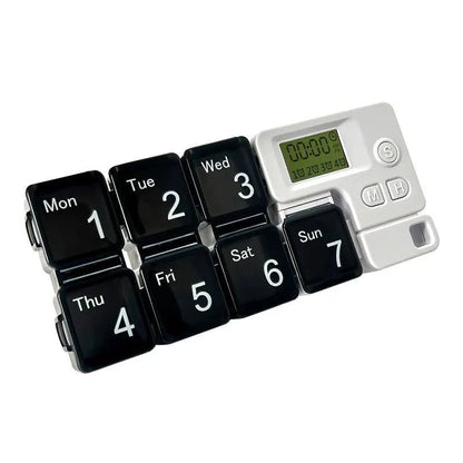 7 - Day Smart Pill Box – Bluetooth Medication Organizer, LED Reminder Alarms, App - Synced, Travel & Home Dispenser - GiftMira